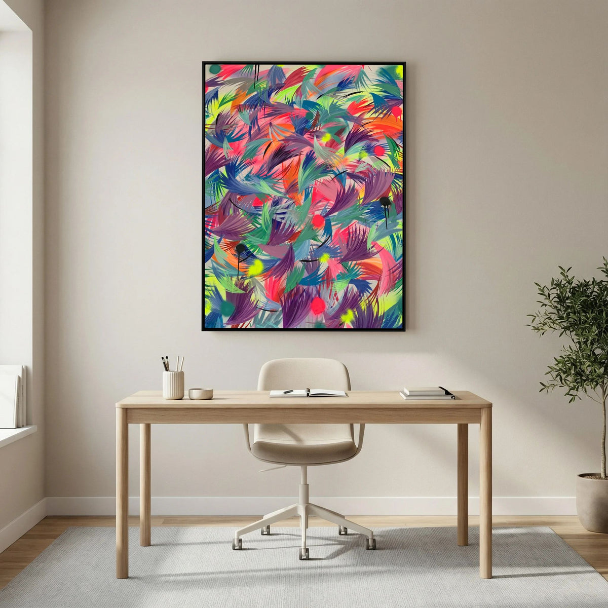 NEON FEATHERS (2021) CANVAS PRINT