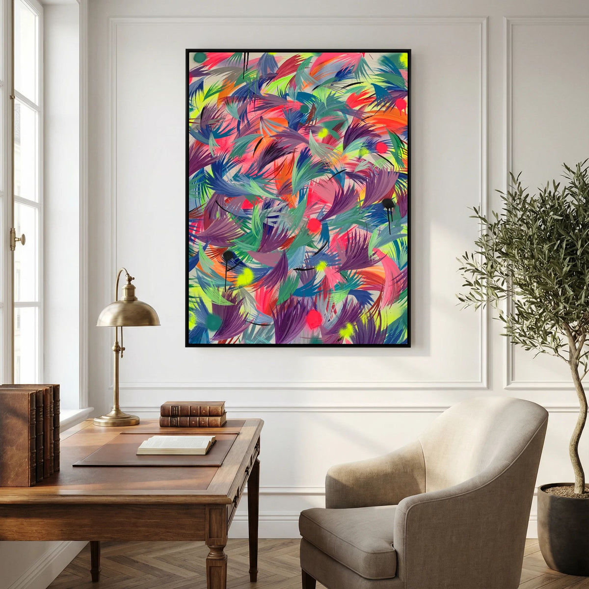 NEON FEATHERS (2021) CANVAS PRINT