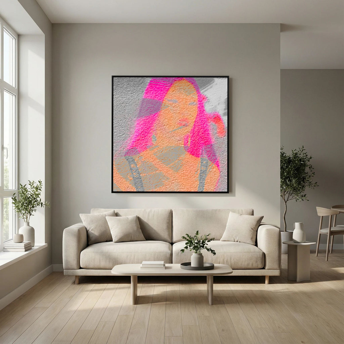 Santa Monica Fuchsia Print on Canvas