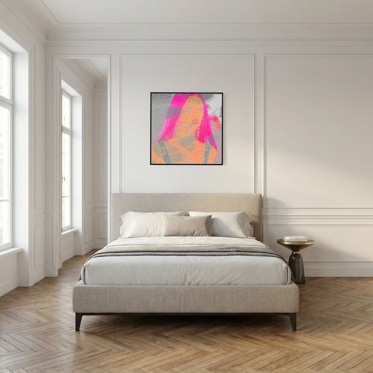 Santa Monica Fuchsia Print on Canvas