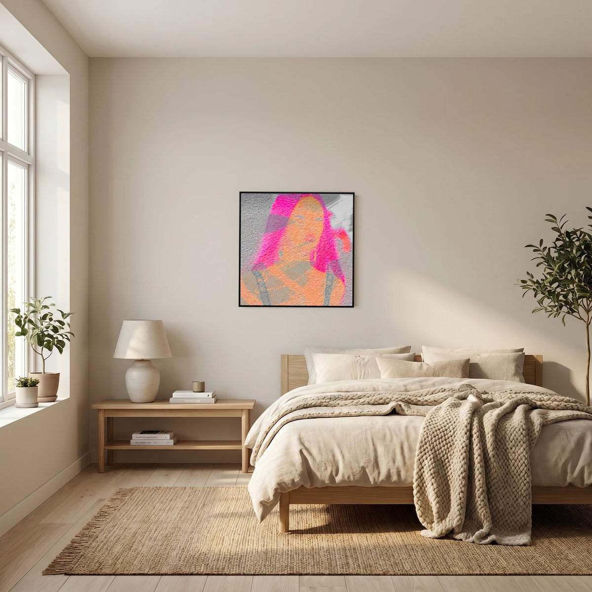 Santa Monica Fuchsia Print on Canvas