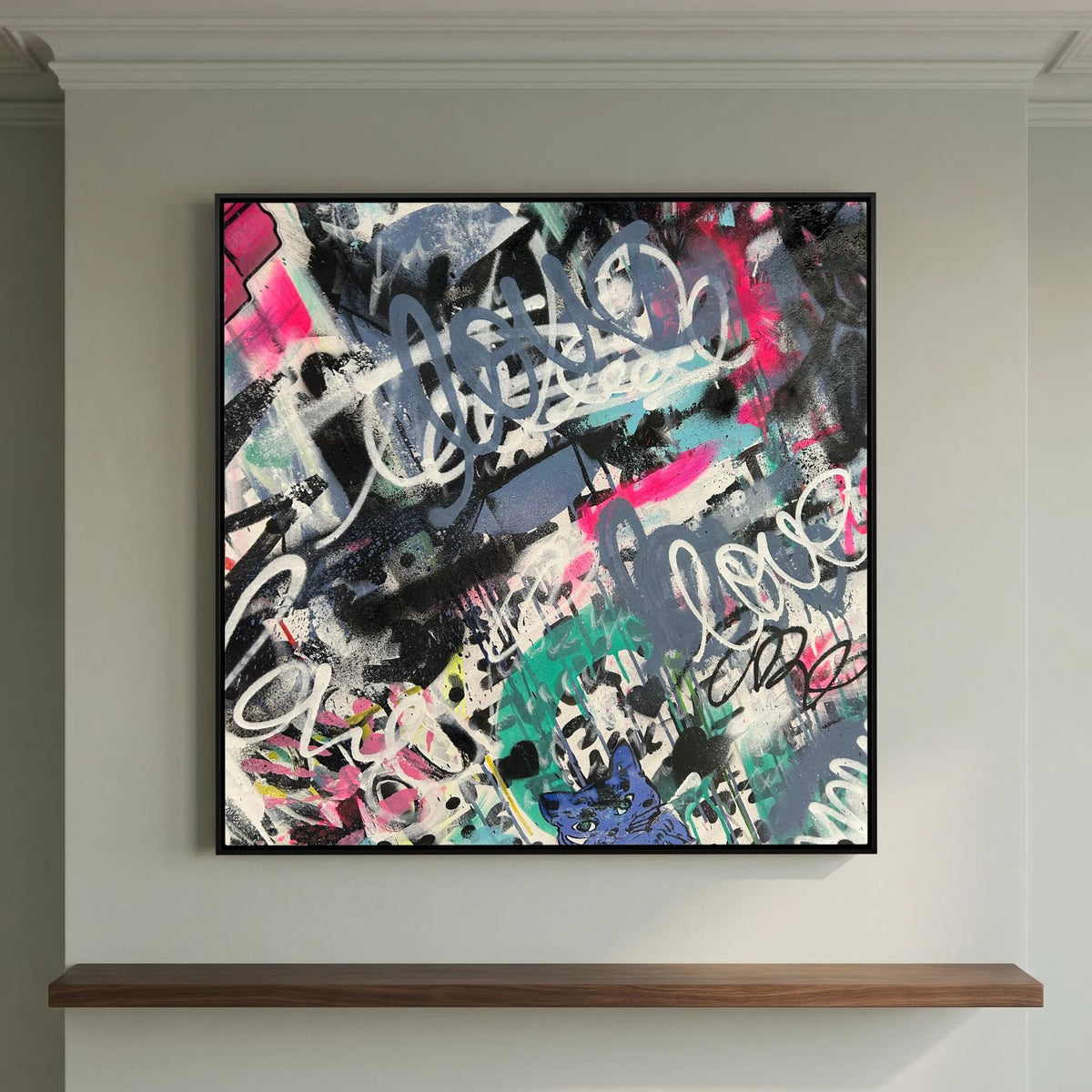F**K I LOVE MY CAT PRINT ON CANVAS