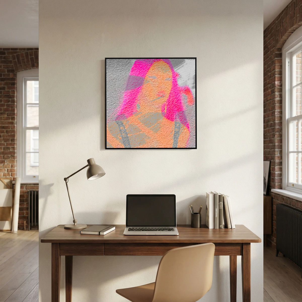 Santa Monica Fuchsia Print on Canvas