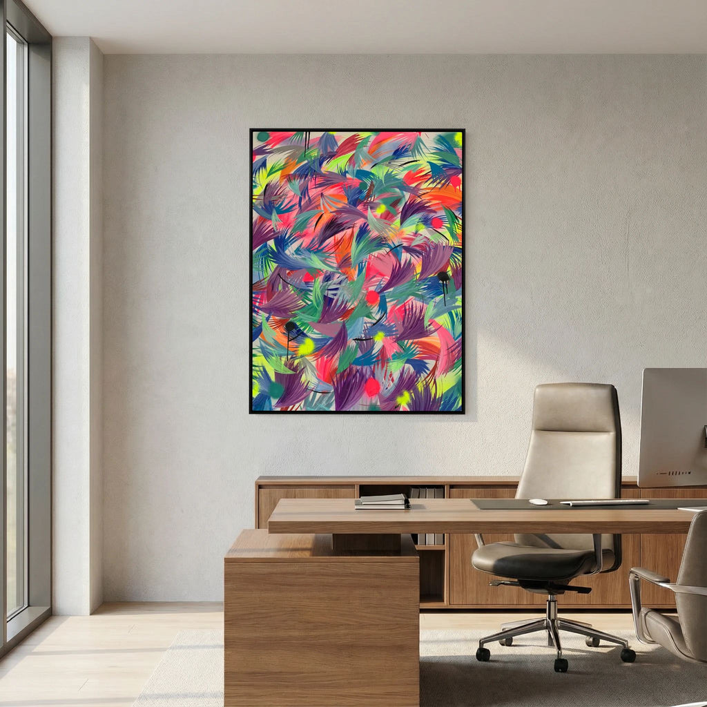 NEON FEATHERS (2021) CANVAS PRINT
