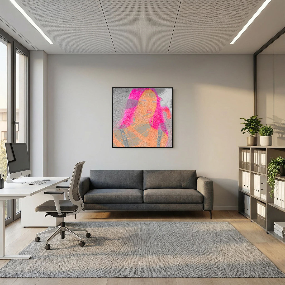 Santa Monica Fuchsia Print on Canvas