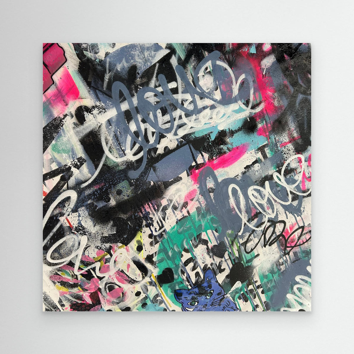 F**K I LOVE MY CAT PRINT ON CANVAS