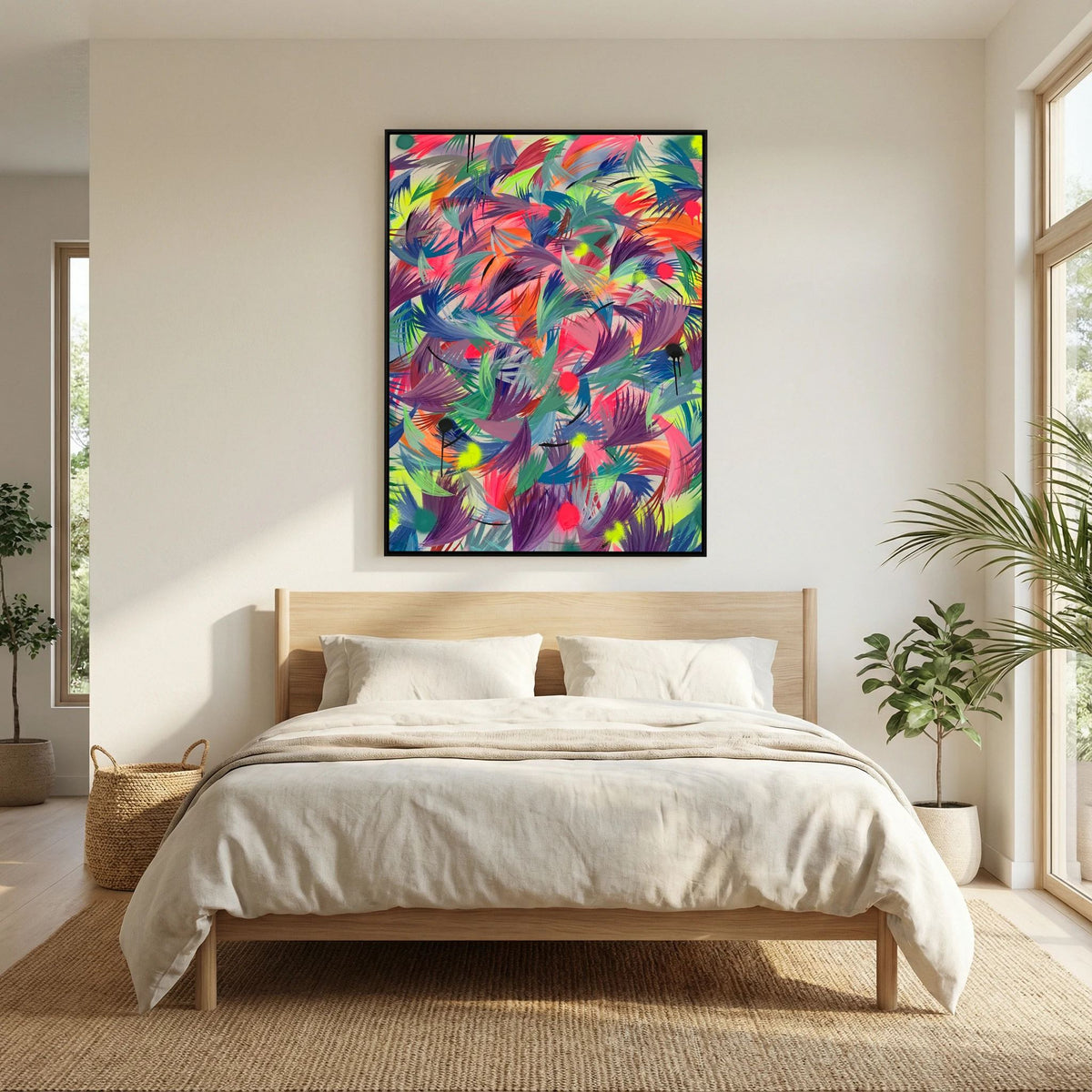 NEON FEATHERS (2021) CANVAS PRINT