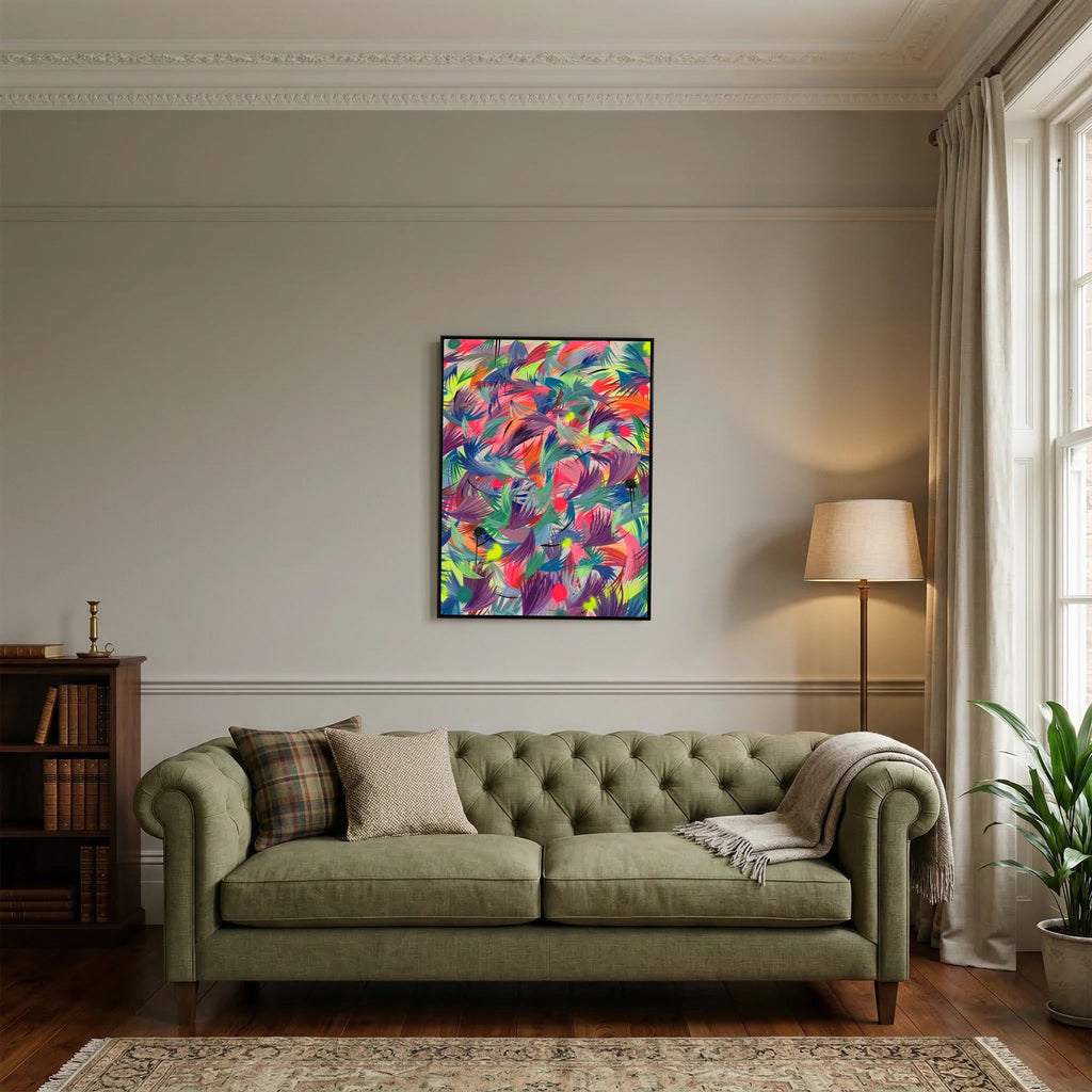 NEON FEATHERS (2021) CANVAS PRINT