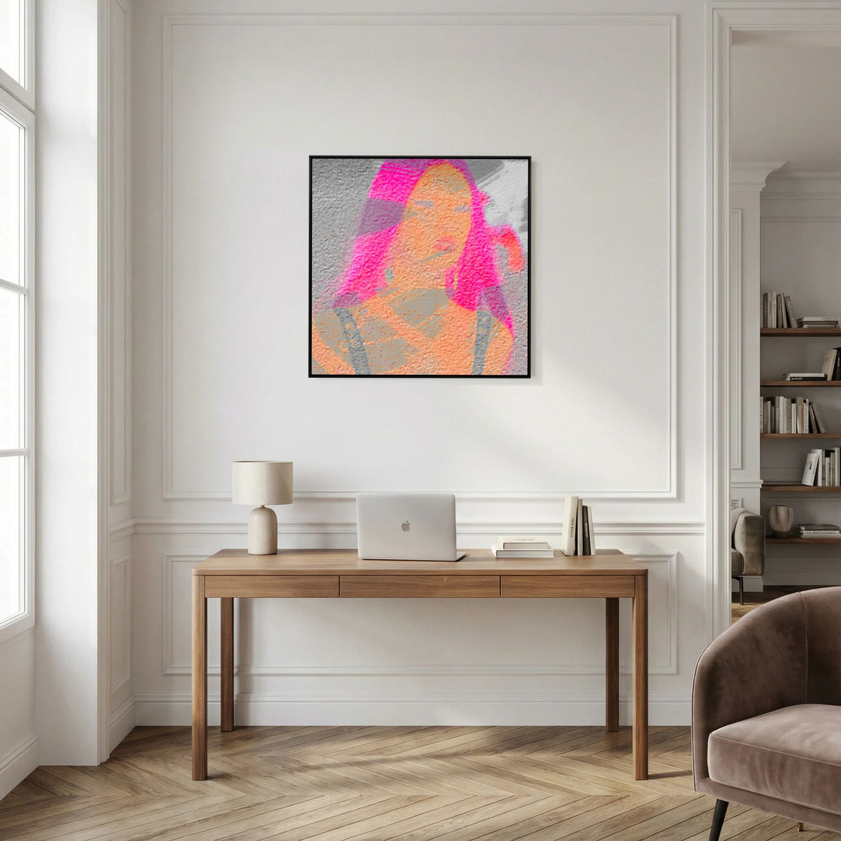 Santa Monica Fuchsia Print on Canvas