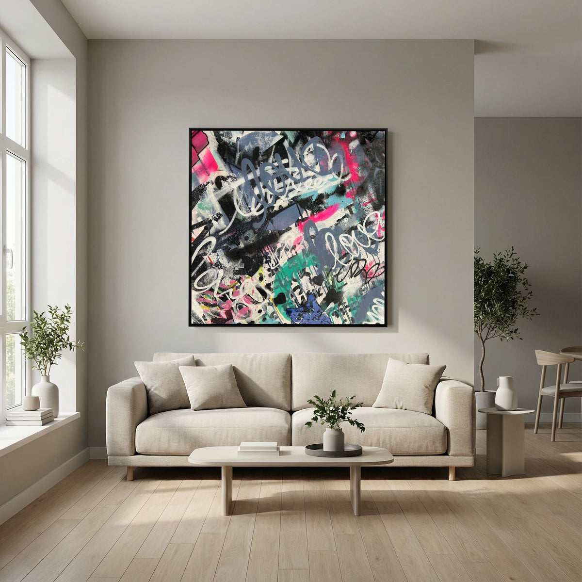 F**K I LOVE MY CAT PRINT ON CANVAS