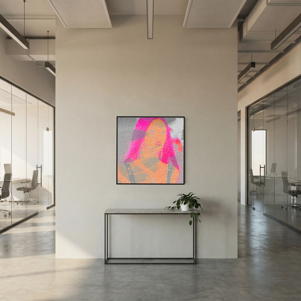 Santa Monica Fuchsia Print on Canvas