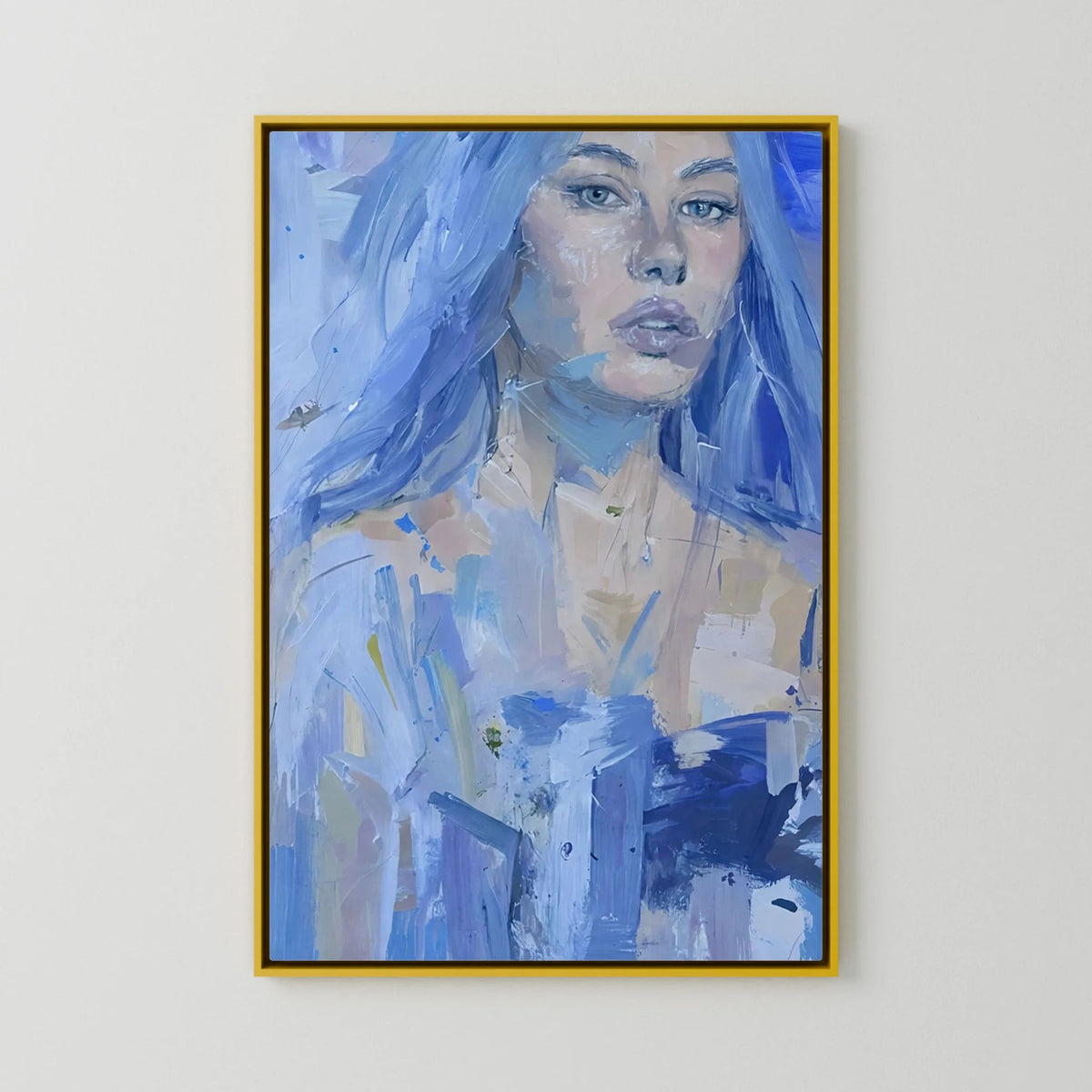 MAYA IN BLUE PRINT ON CANVAS