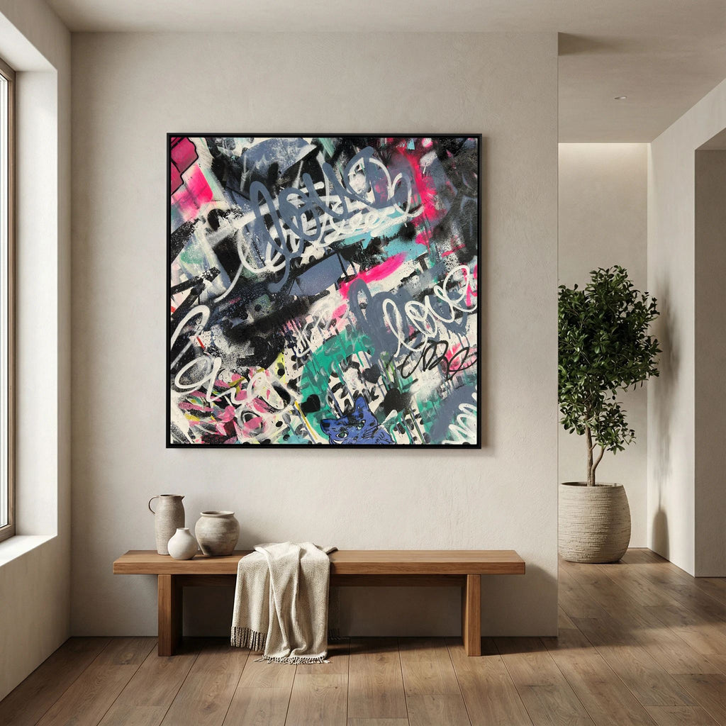 F**K I LOVE MY CAT PRINT ON CANVAS