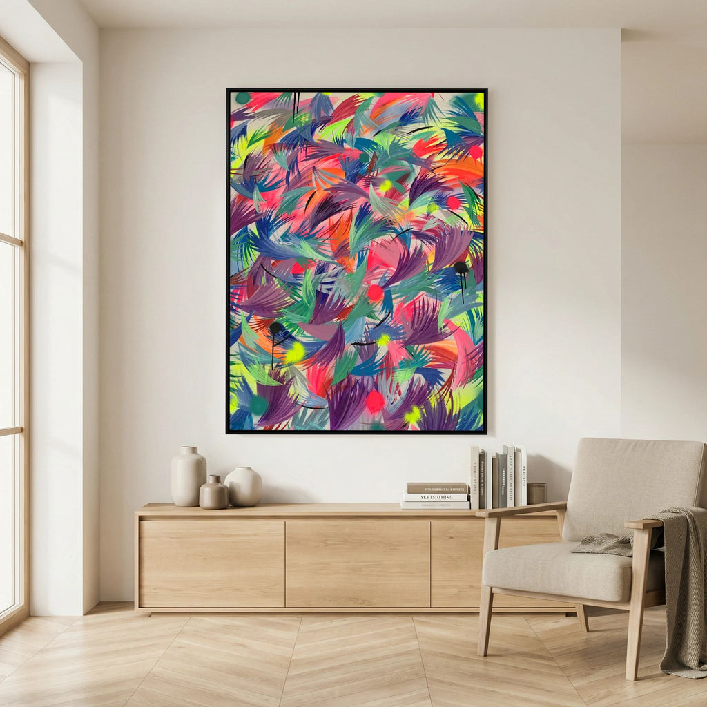 NEON FEATHERS (2021) CANVAS PRINT
