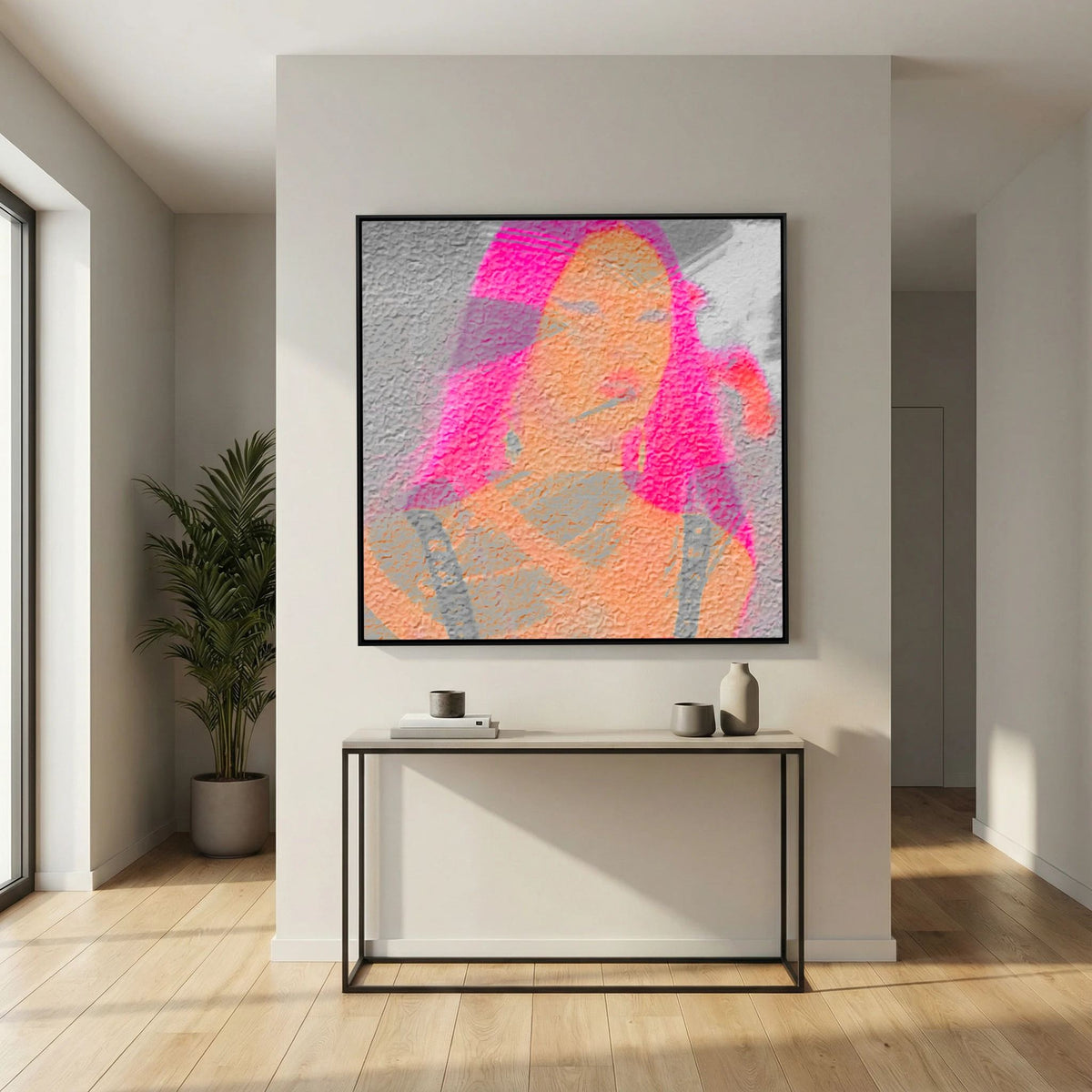 Santa Monica Fuchsia Print on Canvas