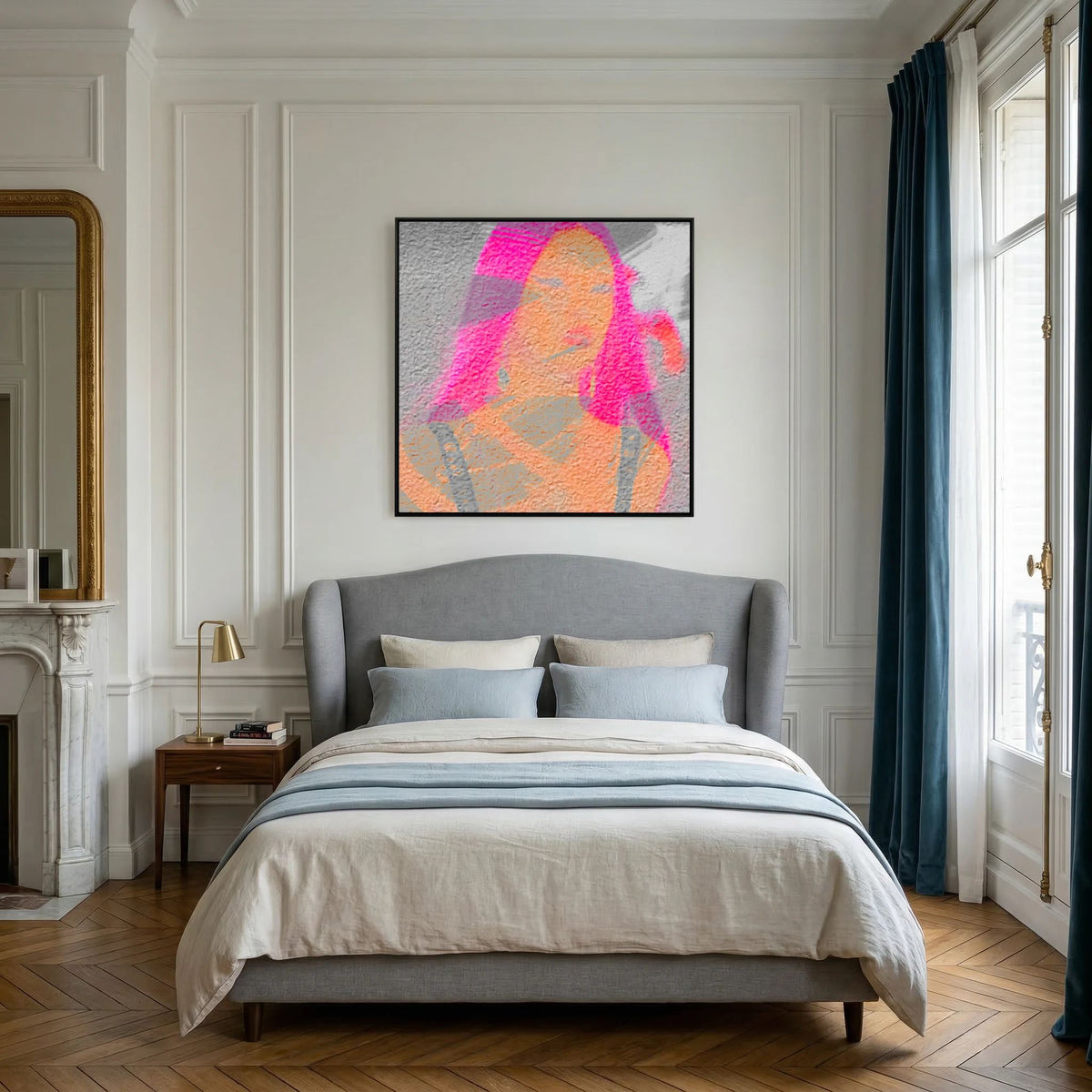 Santa Monica Fuchsia Print on Canvas