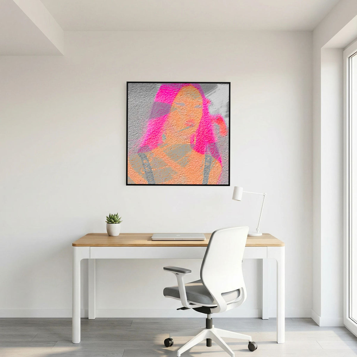 Santa Monica Fuchsia Print on Canvas