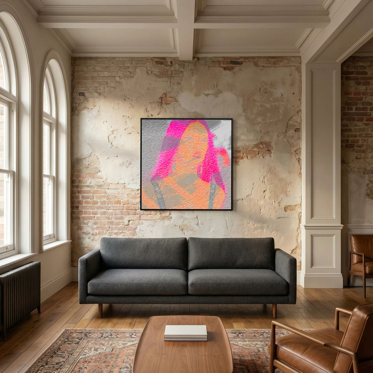Santa Monica Fuchsia Print on Canvas