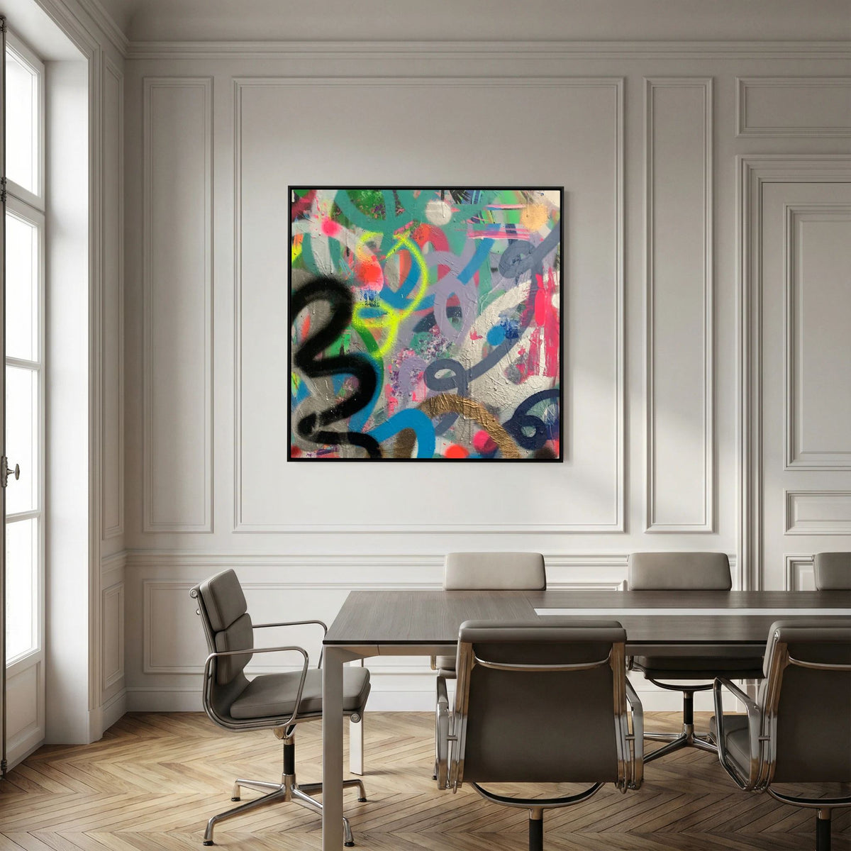 RIOT PRINT ON CANVAS  