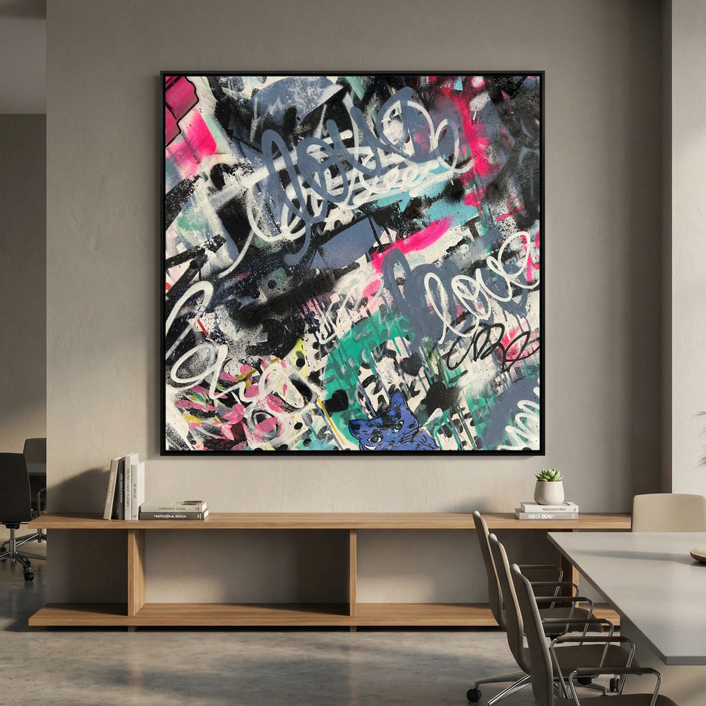 F**K I LOVE MY CAT PRINT ON CANVAS