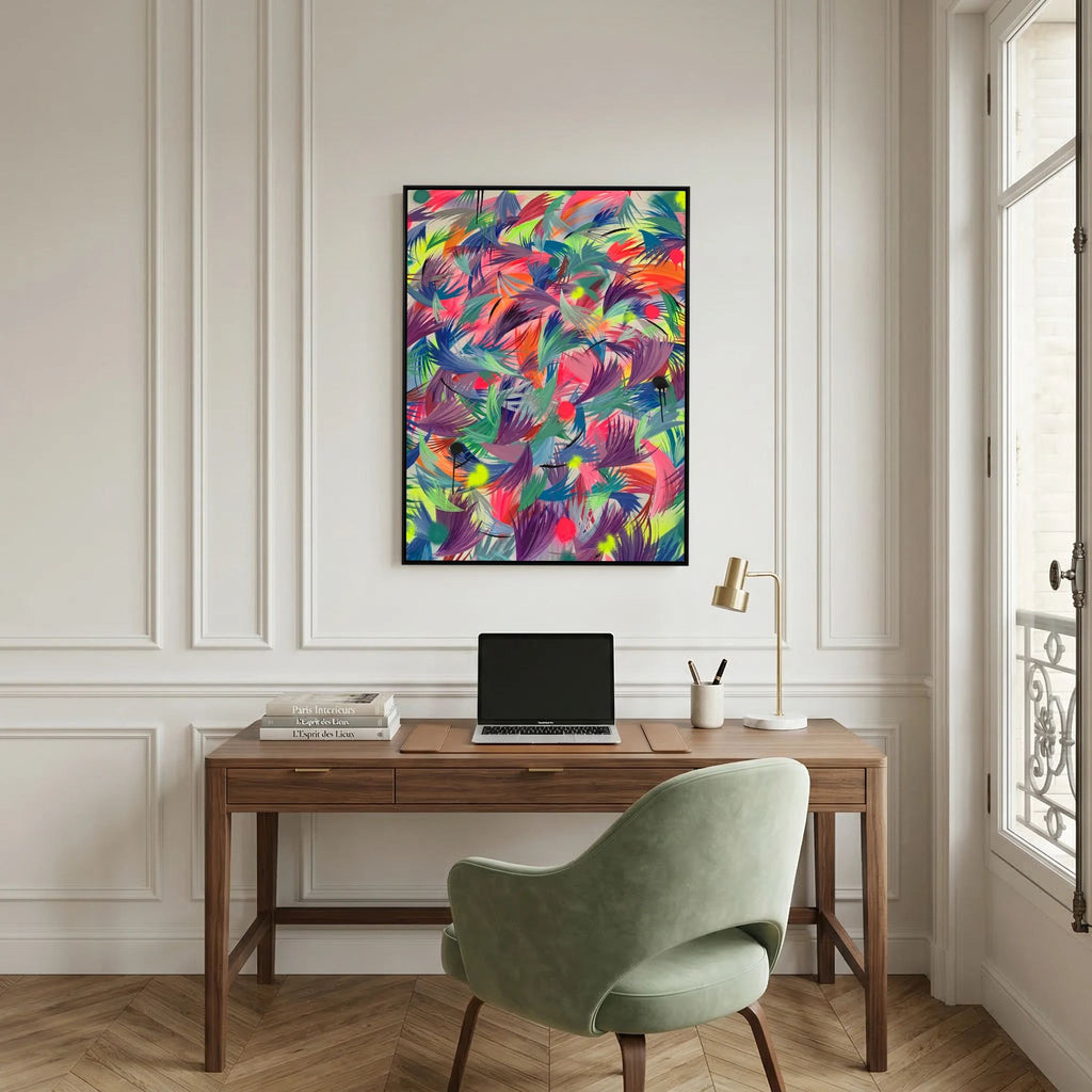 NEON FEATHERS (2021) CANVAS PRINT