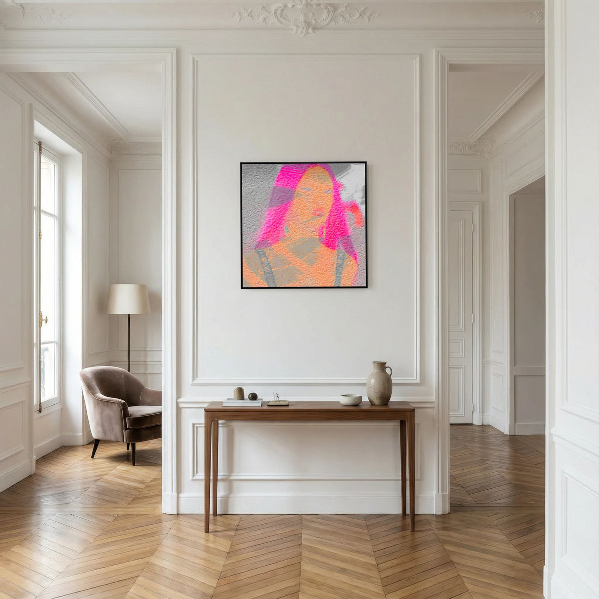 Santa Monica Fuchsia Print on Canvas