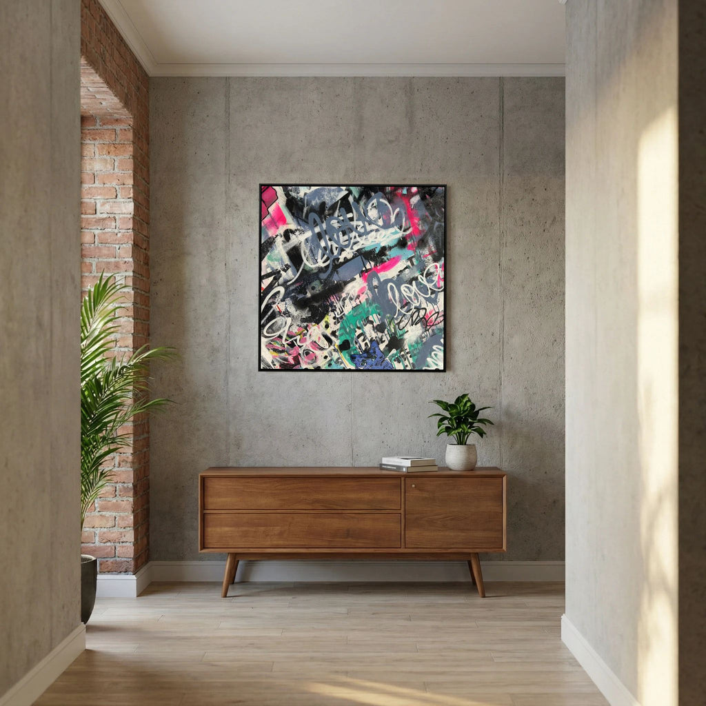 F**K I LOVE MY CAT PRINT ON CANVAS