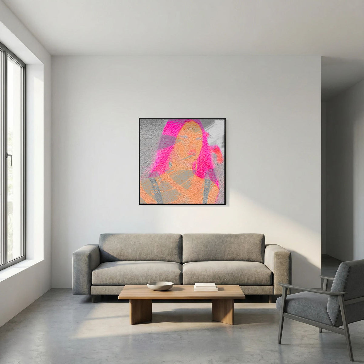 Santa Monica Fuchsia Print on Canvas