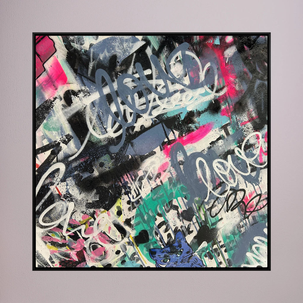 F**K I LOVE MY CAT PRINT ON CANVAS