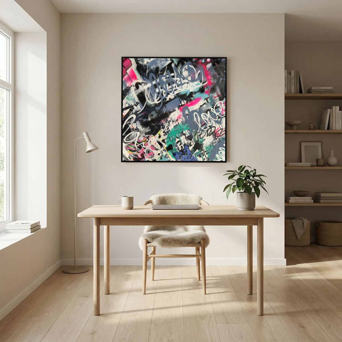 F**K I LOVE MY CAT PRINT ON CANVAS