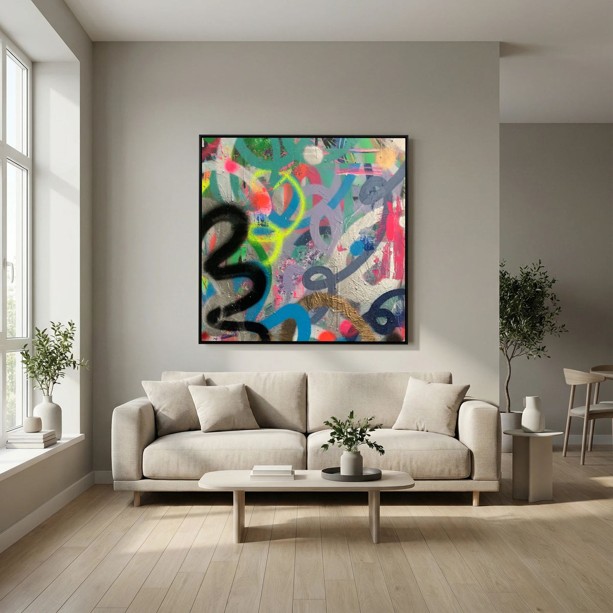 RIOT PRINT ON CANVAS  