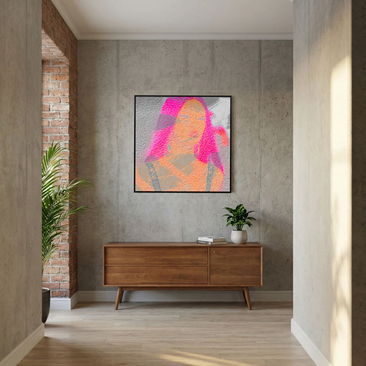 Santa Monica Fuchsia Print on Canvas