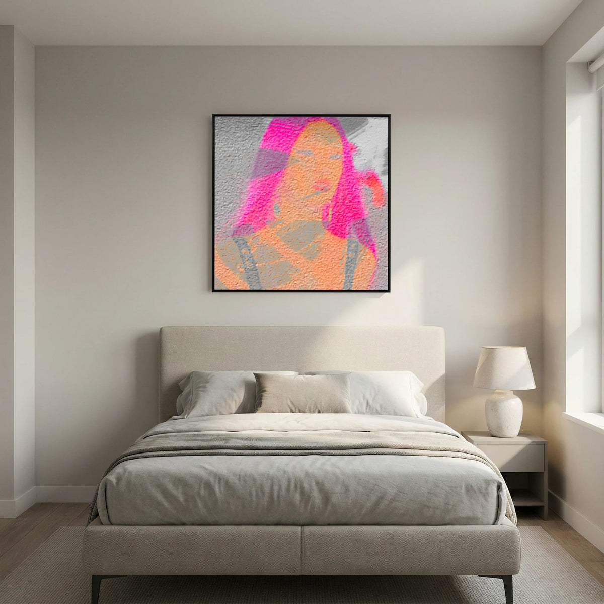 Santa Monica Fuchsia Print on Canvas
