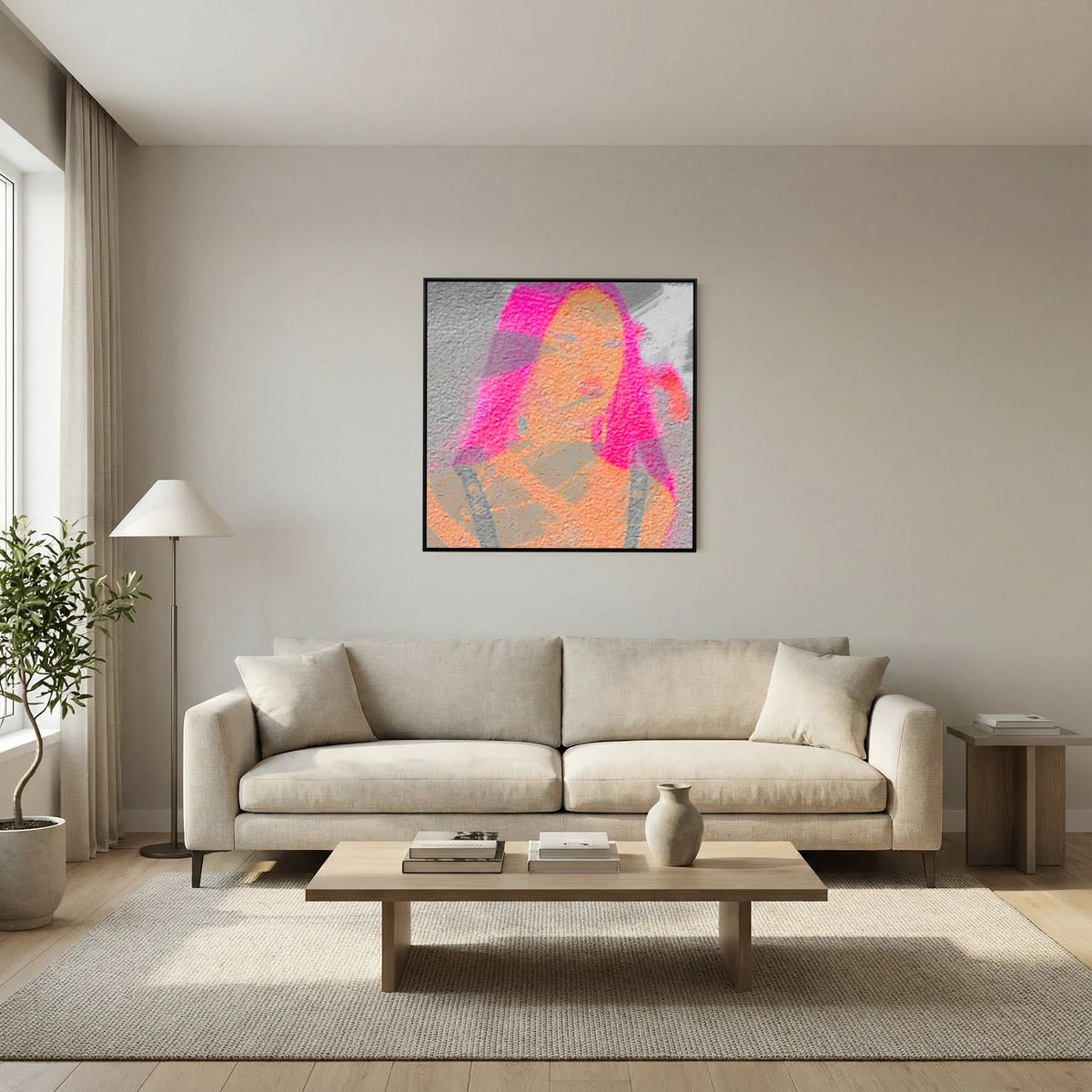 Santa Monica Fuchsia Print on Canvas