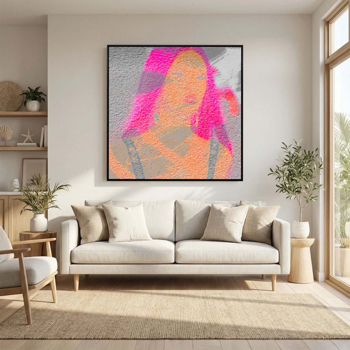 Santa Monica Fuchsia Print on Canvas