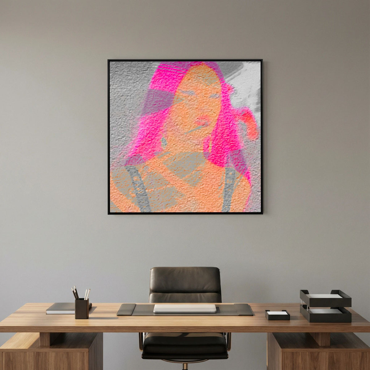 Santa Monica Fuchsia Print on Canvas