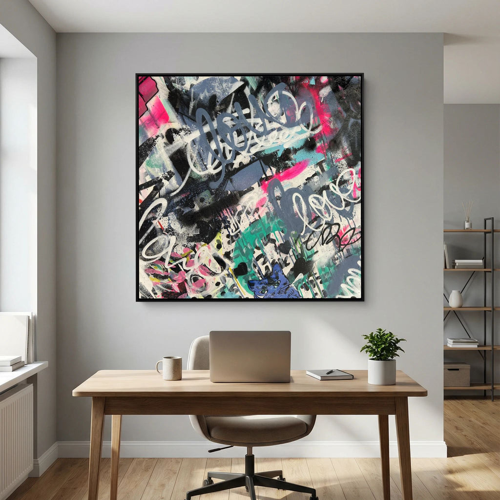 F**K I LOVE MY CAT PRINT ON CANVAS