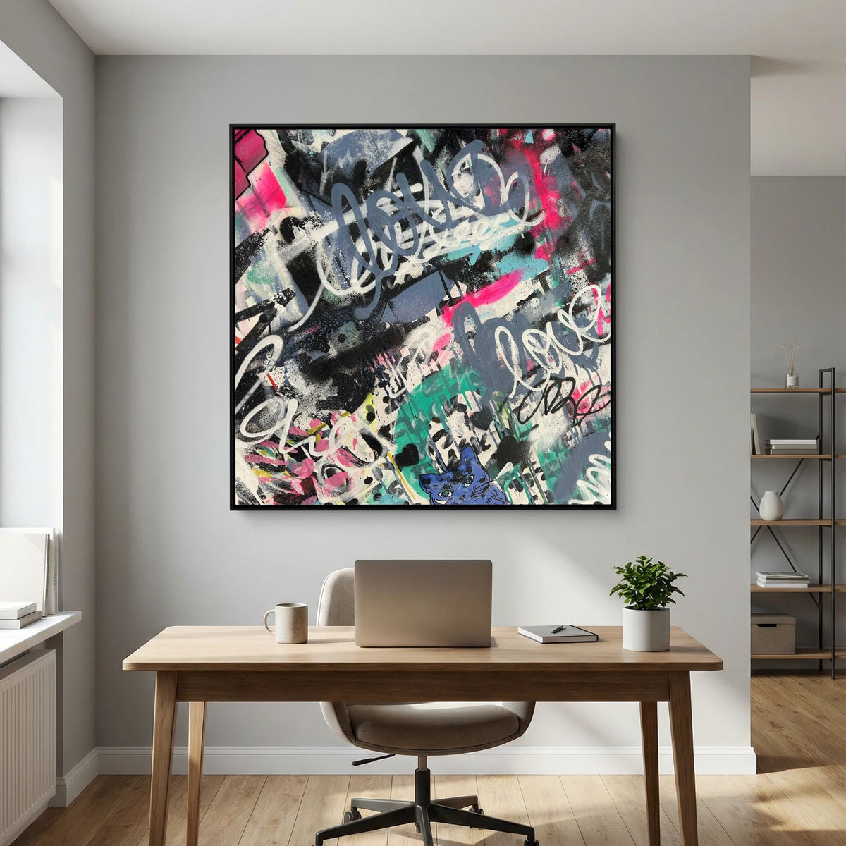 F**K I LOVE MY CAT PRINT ON CANVAS